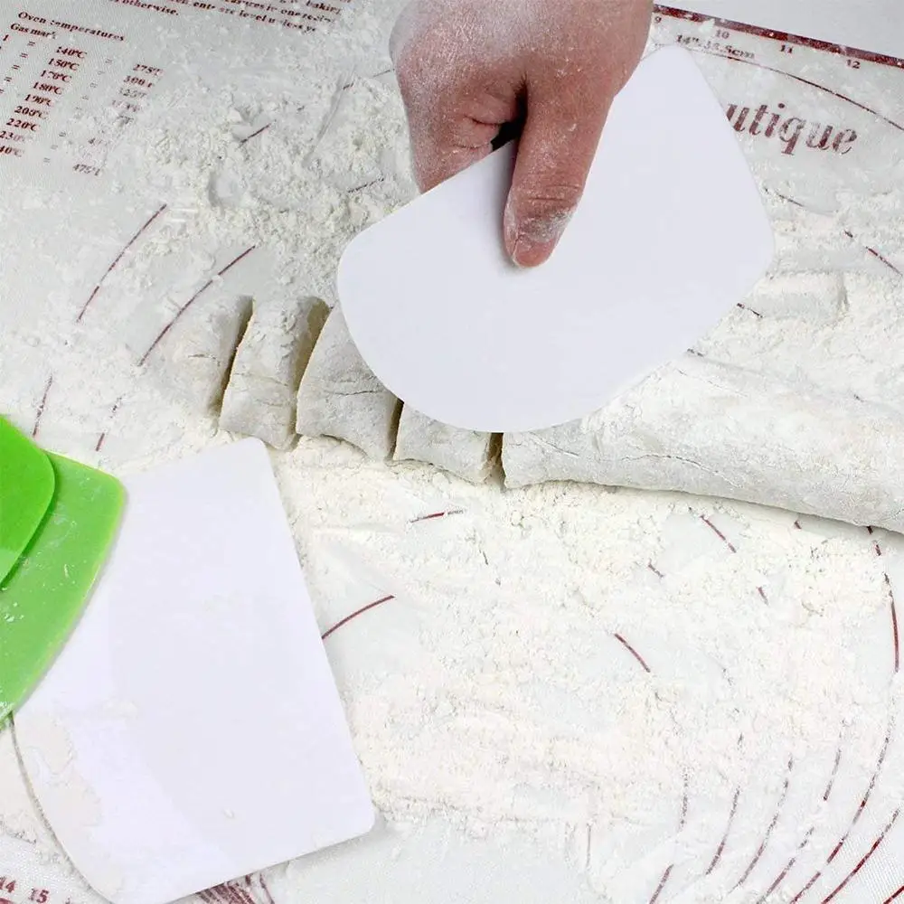 

4 Pieces Bowl Scrapers Plastic Cutter Spatulas For Food Processor Bowl & Kitchen Bowl Scraping Baking Bread Dough Cake Fondant