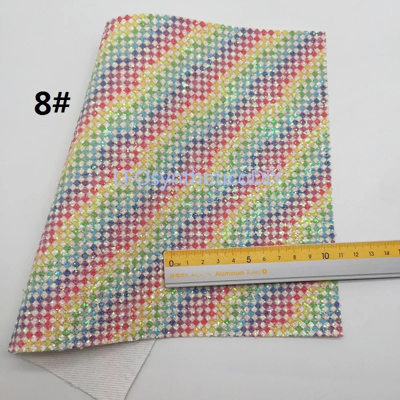 1 шт. 21X29 см блестящая ткань плотная кожа клетчатые блестящие кожаные листы для