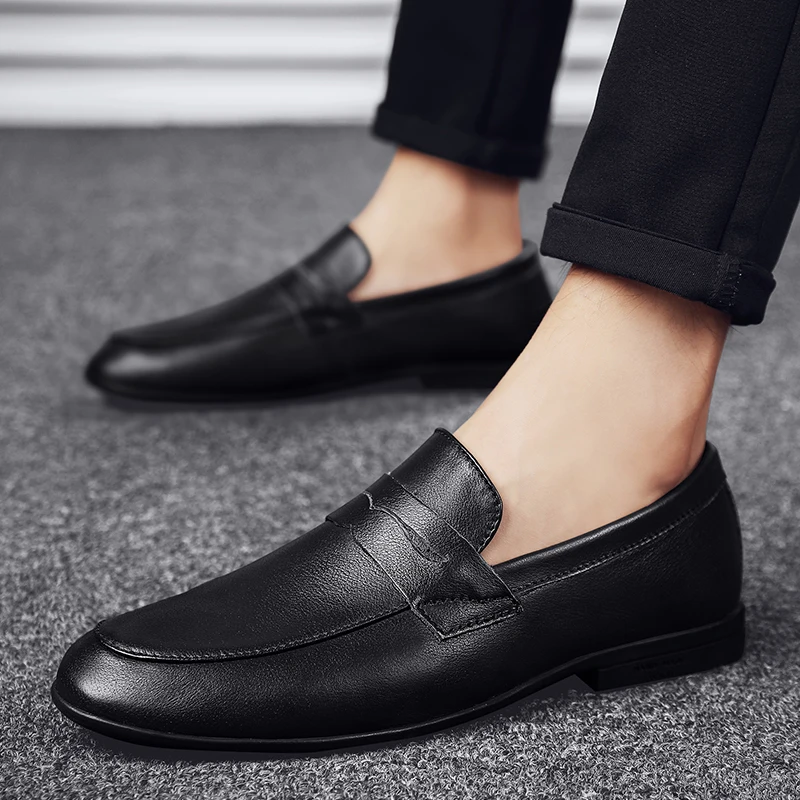 

leisure 2020 casual mens casuales black sapatos informales man hombre de mens masculino fashion shoes leather sapato breathable