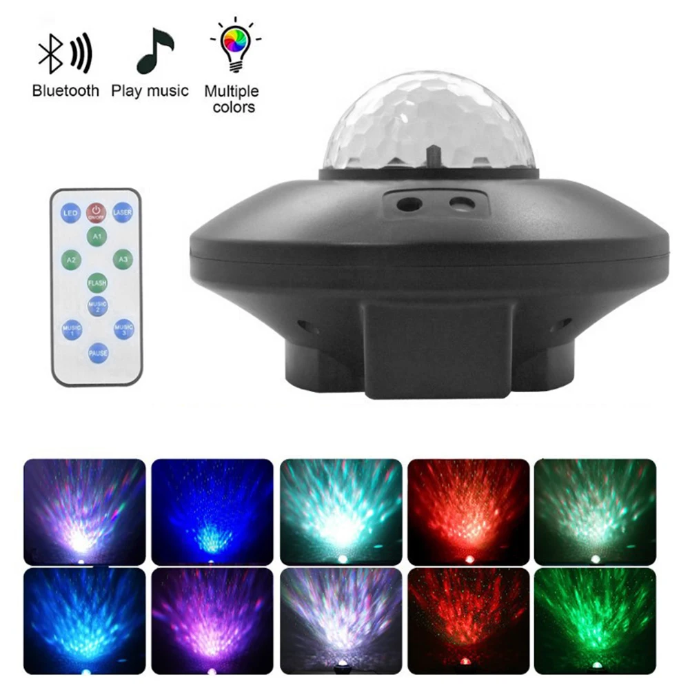 

LED Galaxy Projector Ocean Wave LED Night Light Music Player Remote Star Rotating Night Light Luminaria LED Star Night Light