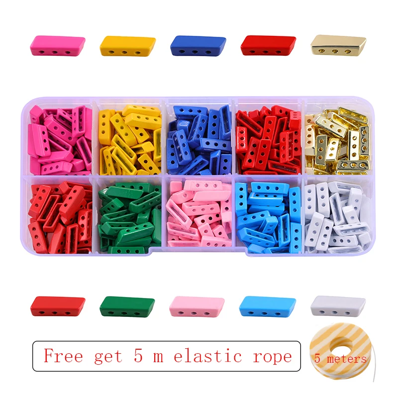 

300 Pcs\box Bohemia Loose Beads Rainbow Enamel Tile Beads Sets DIY Handmade Jewelry Findings Accessories For Bracelets Making
