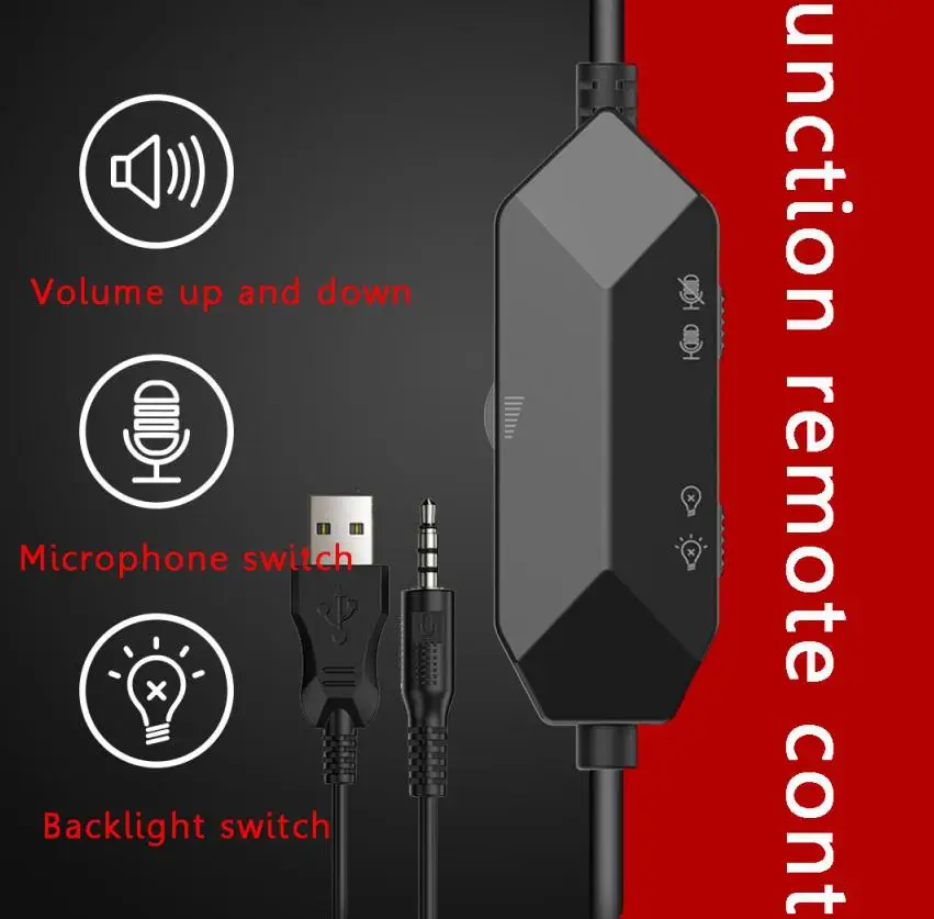 

Gaming s M18 3.5MM+USB Stereo Earphones Headset with Microphone forLaptop/PC Tablet Gamer