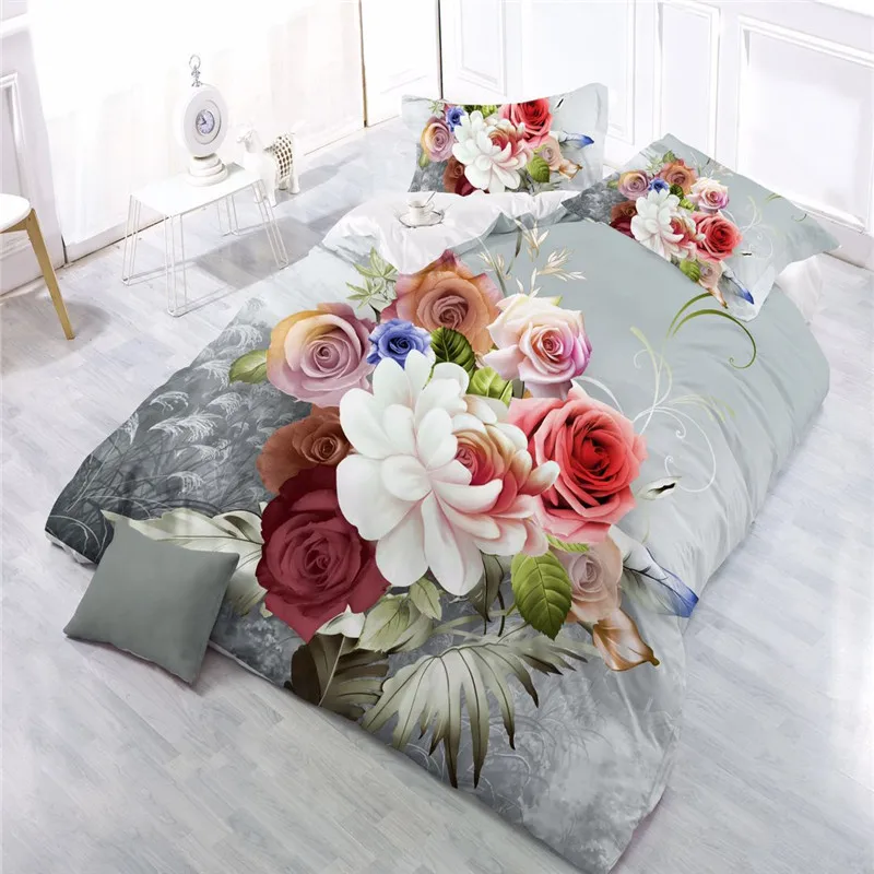 

Bedding Set 3D Football Cloves Plants Flowers pastoral style 4pcs family children's room Duvet Cover Sets Bed Sheet Pillowcase