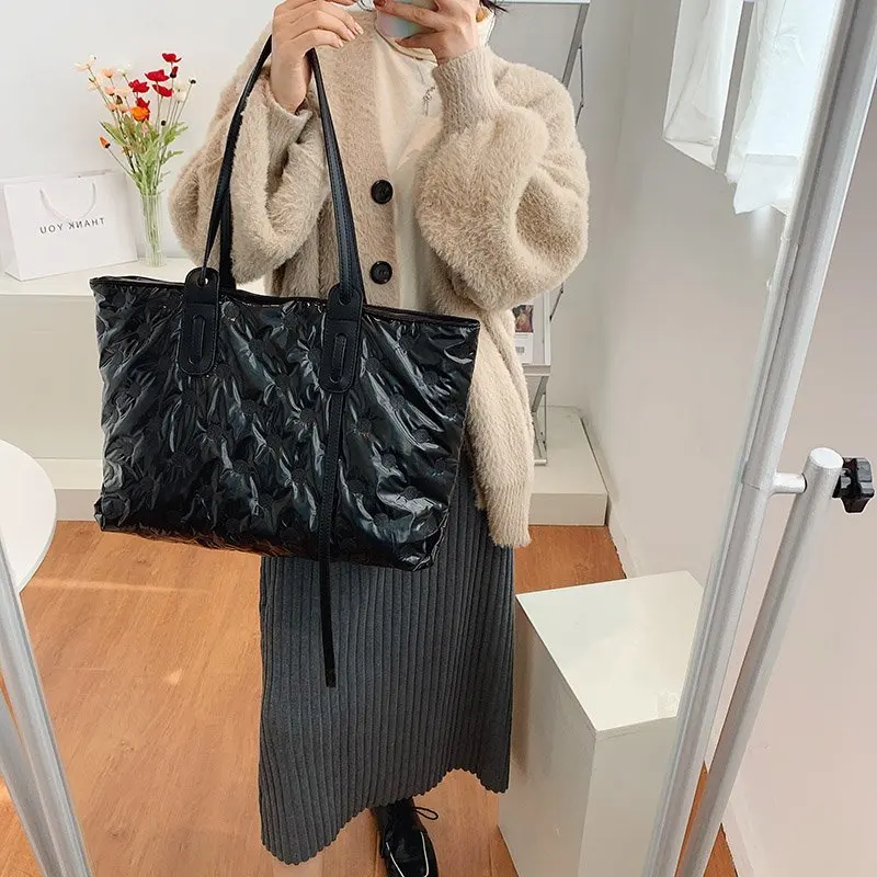 

Сумка-тоут женская осенне-зимняя, однотонная, на молнии