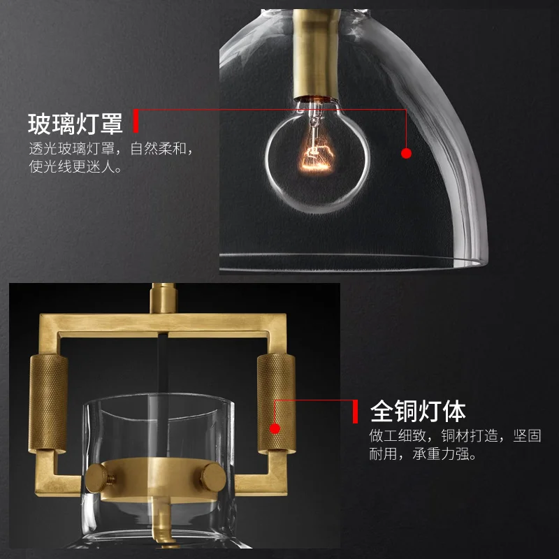 Economici Oro/Nero E27 Semplice LED Penant Chiara Luce In Vetro Nordic Creativo Lampada A Sospensione Per La Camera Da Letto Lampada Da Comodino Ristorante Bar Caffè Negozio