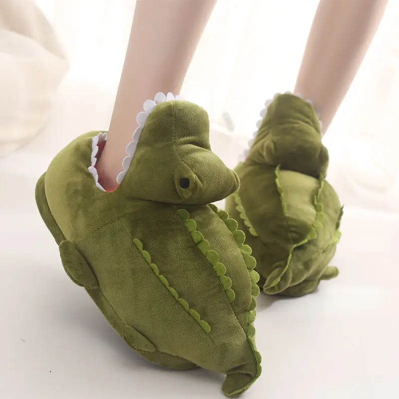 Funny Winter House Slippers Women Fuzzy Slides Girl Creativity Cartoon Crocodile Shark Shoes Female Flurry 2022 Fashion | Обувь