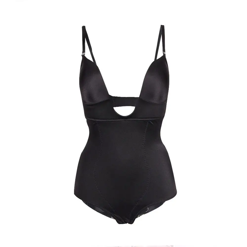 Бесшовное сексуальное боди с открытой спиной глубоким U образным вырезом