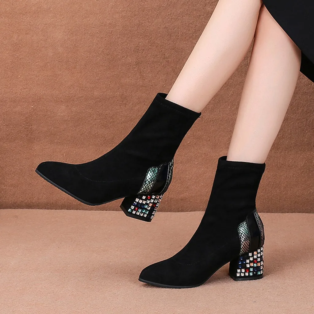 Женские ботинки Осень-зима 2019 женская обувь Брендовые женские ботильоны на