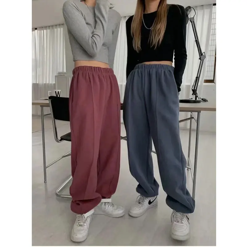 

Nlzgmsj Za Pant Women Sweatpants Strethy Waist Pants Loose Trousers Joggers Female Sweatpants High Quality New 202104