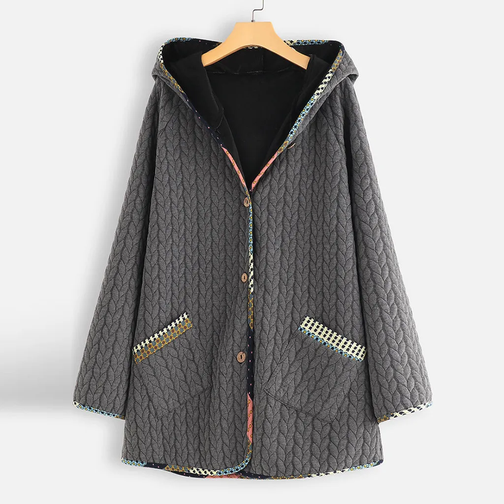 Женские куртки и пальто размер плюс зимняя теплая Женская винтажная куртка с