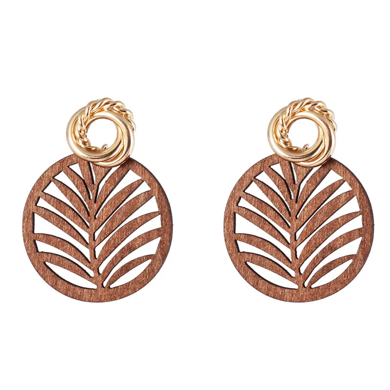 Женские серьги-подвески в форме листа