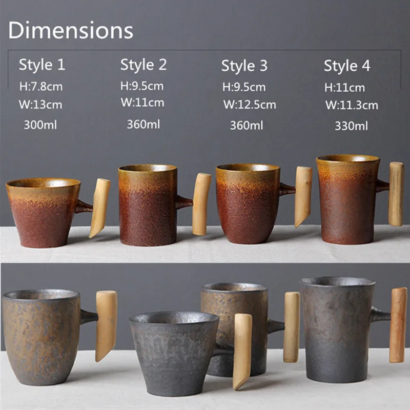 

300ml Japanese Style Teacup Water Cup Stoneware Ceramic Hand-painted Kungfu Teacup Vintage Ceramic Coffee Mug Office Drinkware