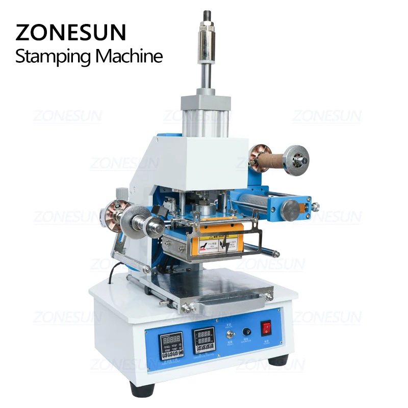 ZONESUN ZS-819E пневматическая штамповочная машина для сгибания кожаных логотипов