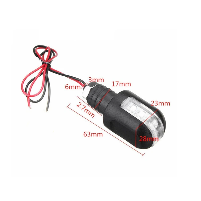 Мотоцикл рукоятка конец LED поворотники янтарный свет 12V проблесковый маячок
