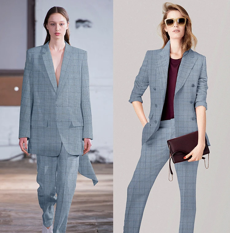 Pearlsilk светильник-голубая ткань классическая клетчатая пряжа окрашенная