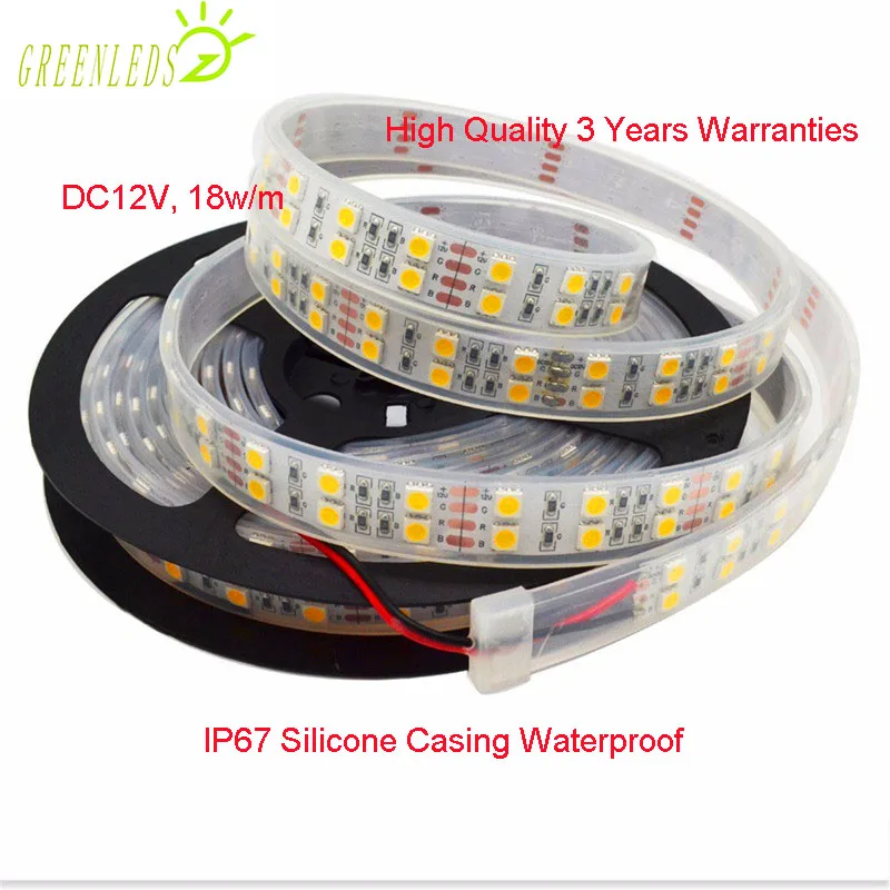 

Светодиодные ленты SMD5050, водостойкие IP20/IP67, 120 светодисветодиодный, s/m, двухрядные, одноцветные, 17 Вт/м, 12 В постоянного тока, гибкие ленты с га...
