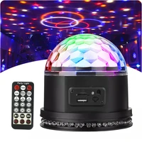 6 colors dj led crystal magic ball light sound activated disco stage projector with mp3 player for home party lamp
