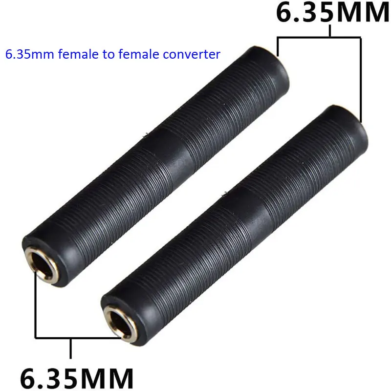 

Jack 6.35mm AUX Plug Audio adapter Double Head Plug Adaptor Microphone Converter Amplifier Female To Female Adapter Connector