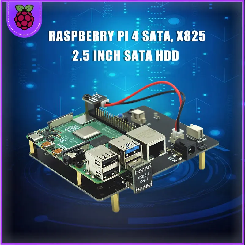 Плата расширения Raspberry Pi 4 Model B 2 5 дюйма SATA HDD/SSD X825 USB3.1 модуль мобильного жесткого