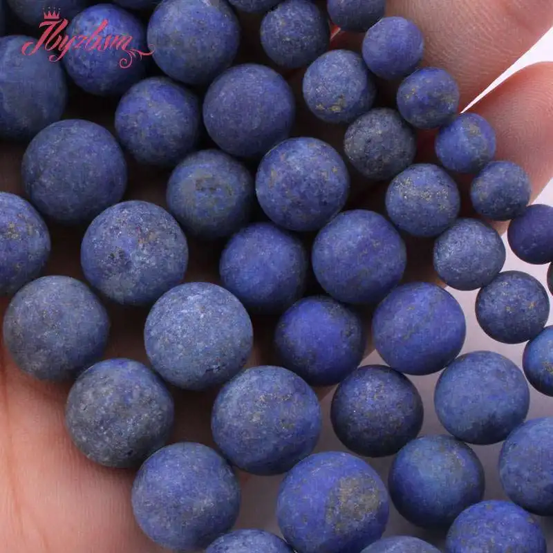 Круглые бусины синего лазурита круглые из натурального камня для ожерелий