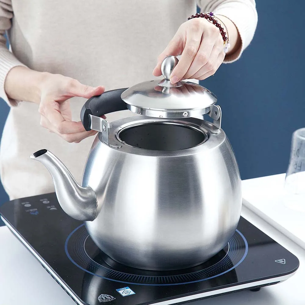 

Stainless Steel Boiling Water Kettle Thicken Large Capacity Whistling Pot Reminder Teapot Suitable For Cooker