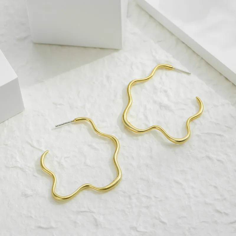 

Irregular big earring temperament personality make public 925 pin earrings