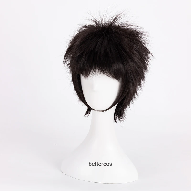 Парик для косплея Trafalgar D термостойкий синтетический с короткими черными