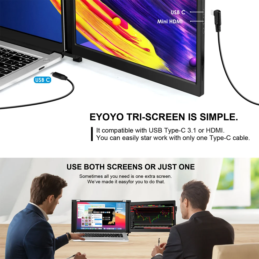 저렴한 Eyoyo-휴대용 게임 모니터 11.9 P USB C HDMI 컴퓨터 디스플레이, 1080 인치 FHD IPS 노트북 두 번째 화면 모바일 PS4 Xbox 스위치
