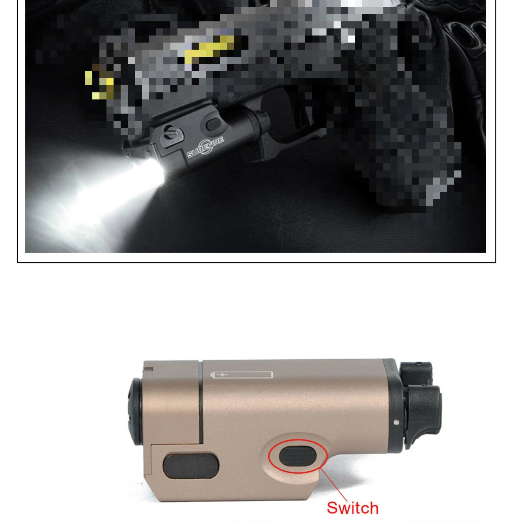 Glock пистолет вспышки светильник светодиодный тактический фонарь флэш-светильник с выпуском 20 мм крепление для пистолета Airsoft для GLOCK 17 18C 19 25 26
