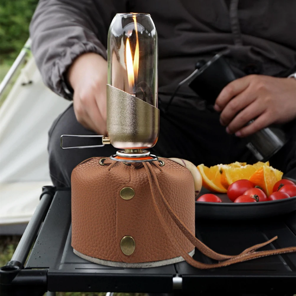 

Camping Gas Tank Leather Case Protective Cover Bag Fuel Cylinder Storage Bags Cylinder Tank Storage Bag Accessories