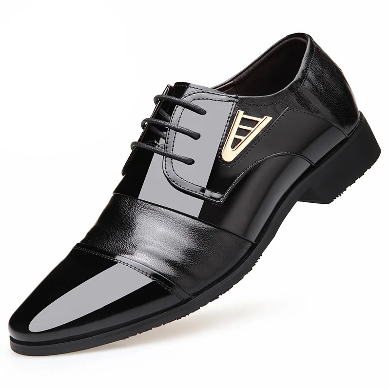

Luxury Business Men Formal Shoes Lace Up Casual Moccasin Homme Dress Shoes Men Wedding Patent Leather Shoes for Men