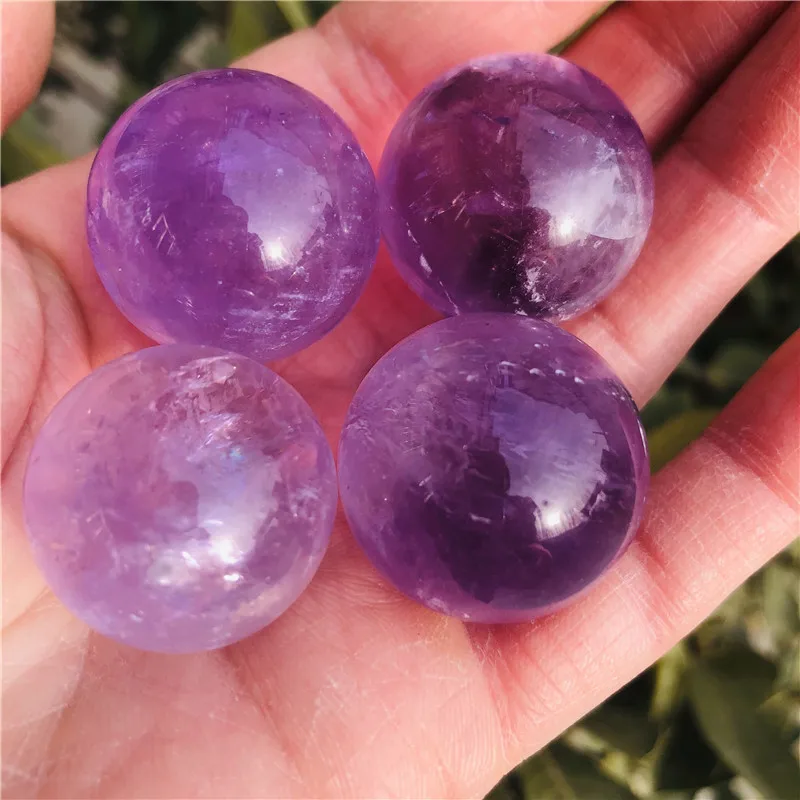 

Natural Crystal Amethyst Ball Energy Stone Purple Decoration Ball Home Decoration Reiki Healing Stone