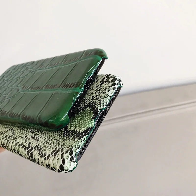 Фото Чехол для iphone 12 Mini, 11, 13 pro, XS MAX, X, XR, 7, 8, 6 plus, из искусственной кожи под змеиную кожу №5