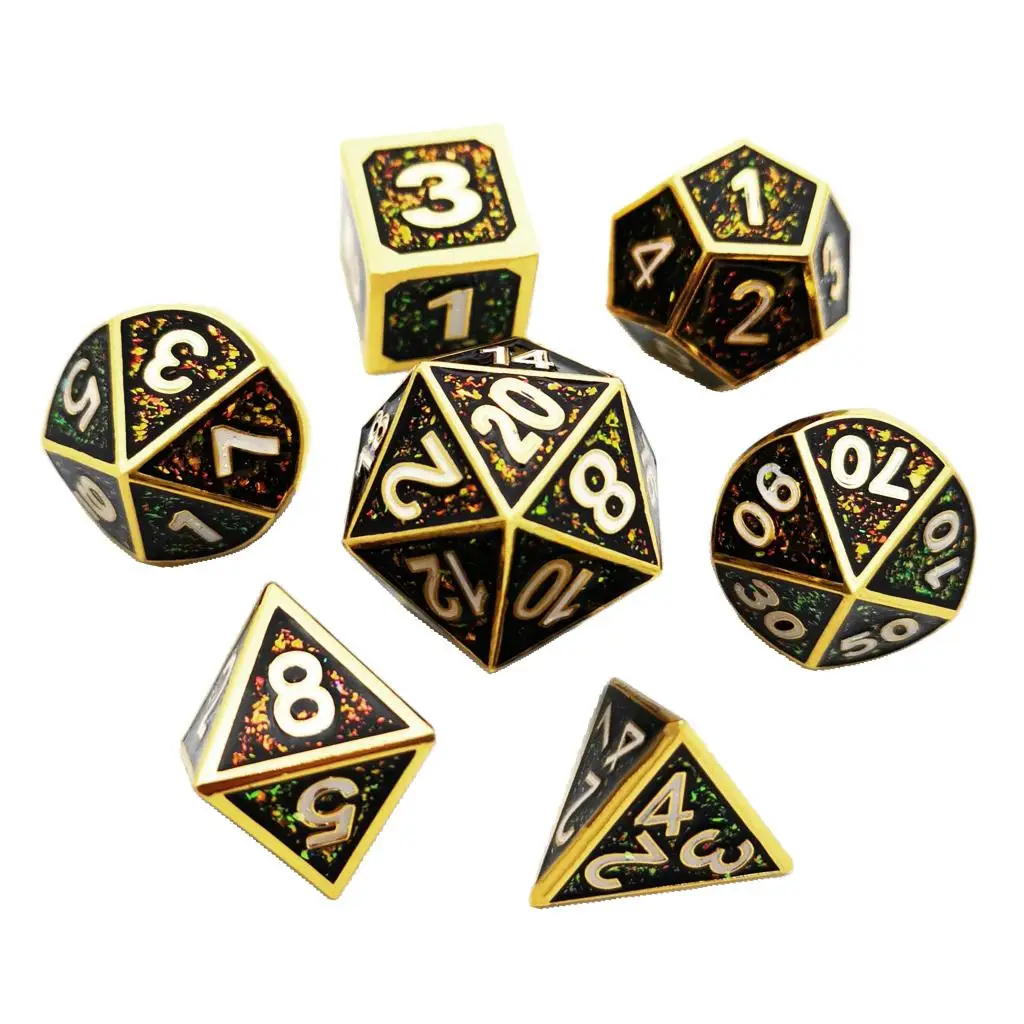 

Set of 7 Polyhedral Number Dice D4 D6 D8 D10 D12 D20 for Toy