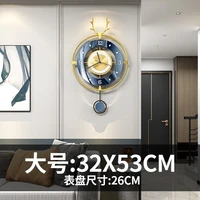 modern wall clock with pendulum creative watch nordic style luxury deer head living room home fashion personality decoration