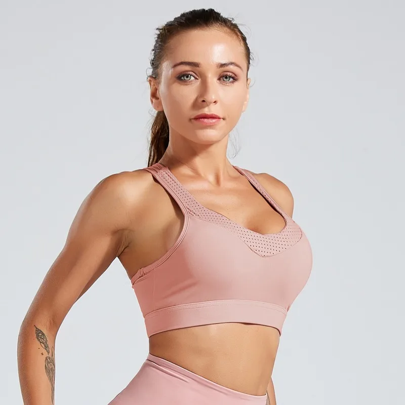 

Sports Bra Shockproof Gathering Stereotype Running Fitness Beauty Back Underwear Vest Bra Female Breathable Gym Workout Jogging