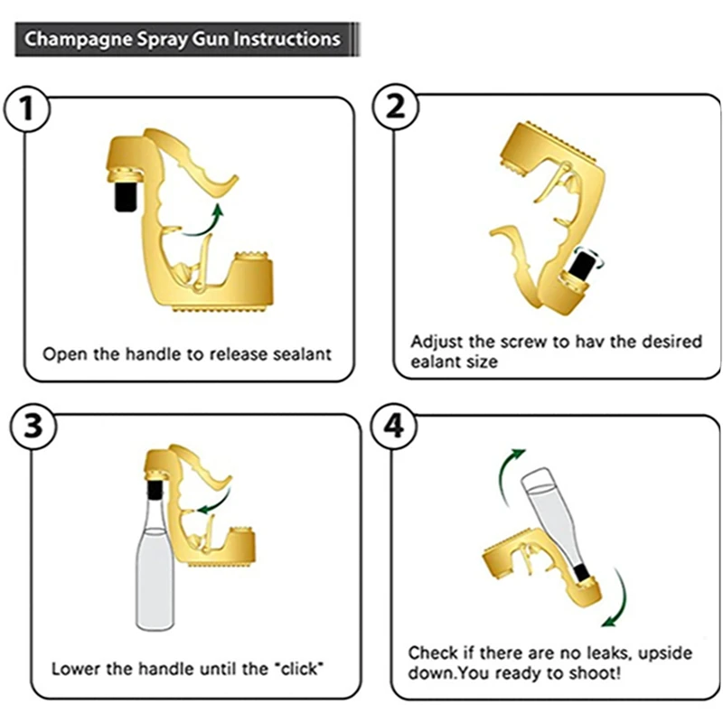 

Champagne Wine Spray Gun Dispenser Wine Stopper Metal Bottled Beer Ejector Champagne Beer Bottle Sprayer Funny Bar Party Tool