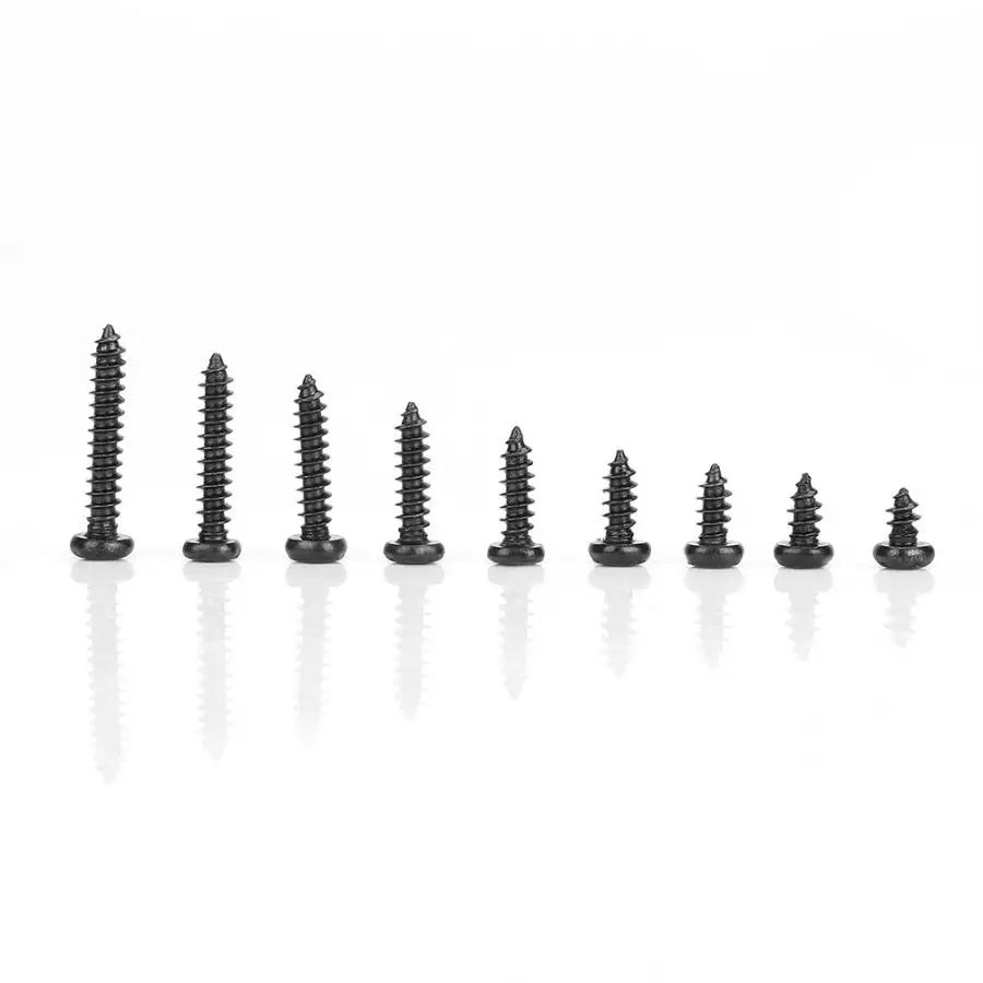M3 Stainless Steel Tapping Screws Screw Pan Self screws Set Assortment Kit Black Fastener New Arrival 450Pcs | Обустройство дома