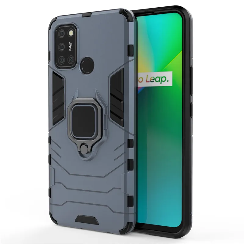 for oppo realme c17 case for realme c17 cover shockproof armor silicone slim pc stand protective phone bumper for realme c17 free global shipping
