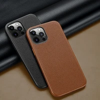 magnetic genuine cow leather slim case for iphone 13 pro max 13 pro 12 tough armor cover