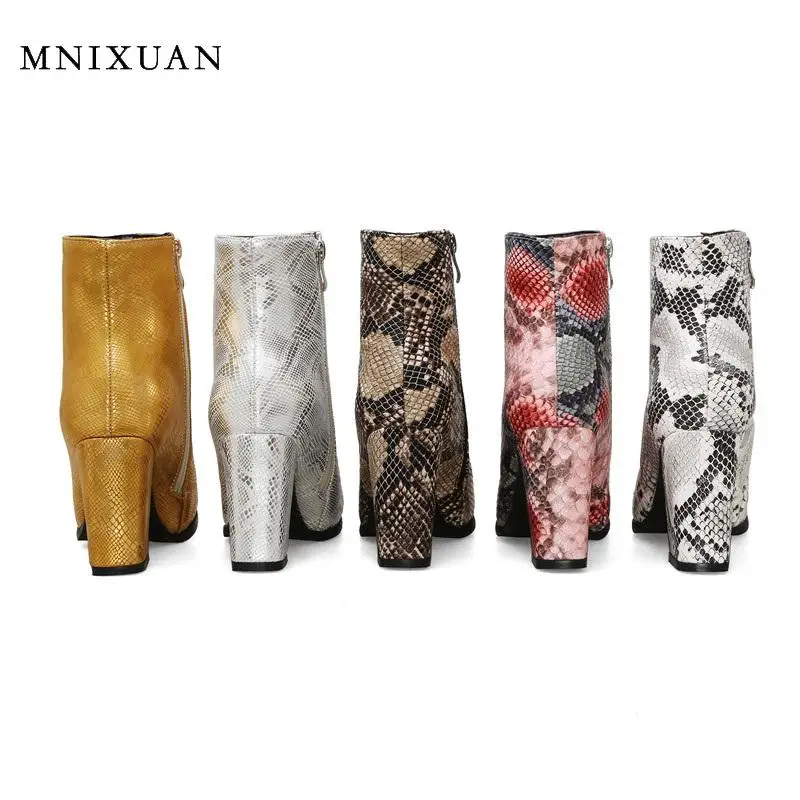 Дизайнерские брендовые роскошные женские ботинки MNIXUAN новинка 2019 зимние