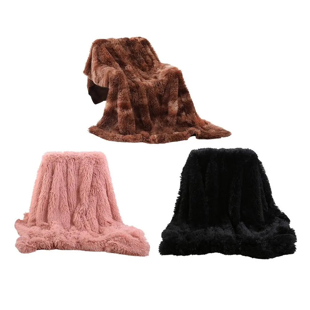 

Faux Fur Blanket Ultra-soft Fluffy Throw Blanket Lightweight Plush Blanket With Reactive Printing And Dyeing For Bed Sofa Campin