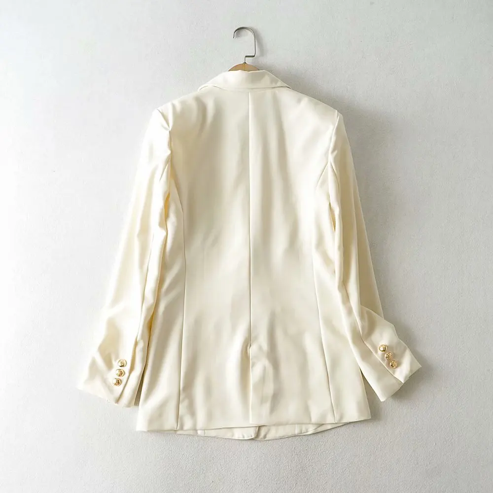 

Autumn winter New yellow white button zaraing-style za 2020 women sheining vadiming women female blazer suit jacket HJH4446
