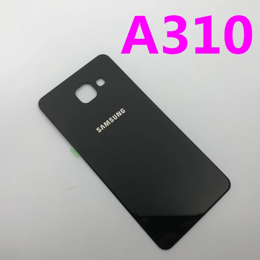 A310 black Задняя панель батареи Стекло задняя дверь Крышка для samsung Galaxy A3 A310 A310F A5 A510 A510F A7 A710 A710F() предварительно клейкие наклейки - Цвет: A310 black