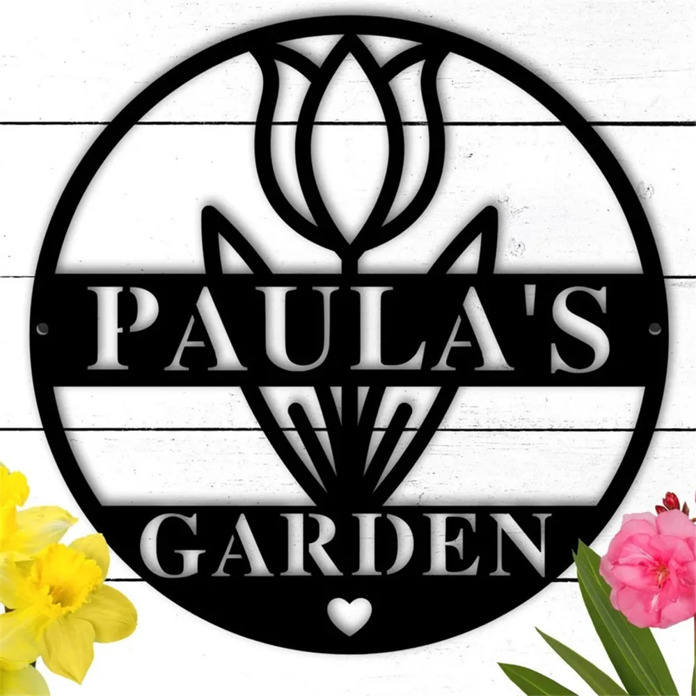 Custom Wooden Garden Sign Personalized Name Plaque for Home Decor Laser Engraving12/18 inch | Дом и сад