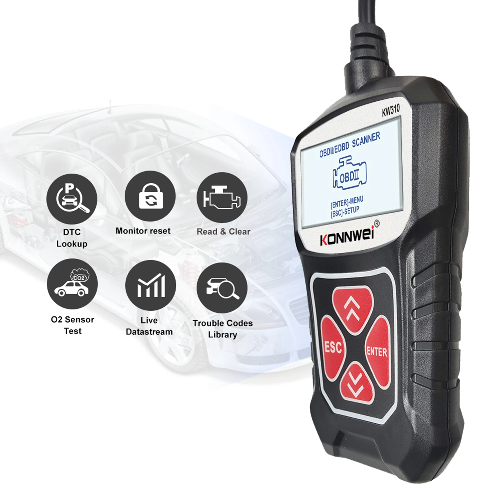 

OBD2 сканер диагностический инструмент Автомобильный сканер OBD2 сканер считыватель кодов для всех автомобилей с протокола OBD 2 с 1996 года