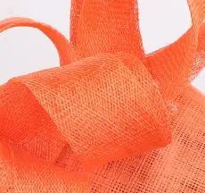 Новинка, 4 слоя, sinamay, вуалетки, millinery, женские, вечерние, для чаепития, головные уборы, женские, свадебные, для свадьбы, головной убор, модный, для случая - Цвет: fire