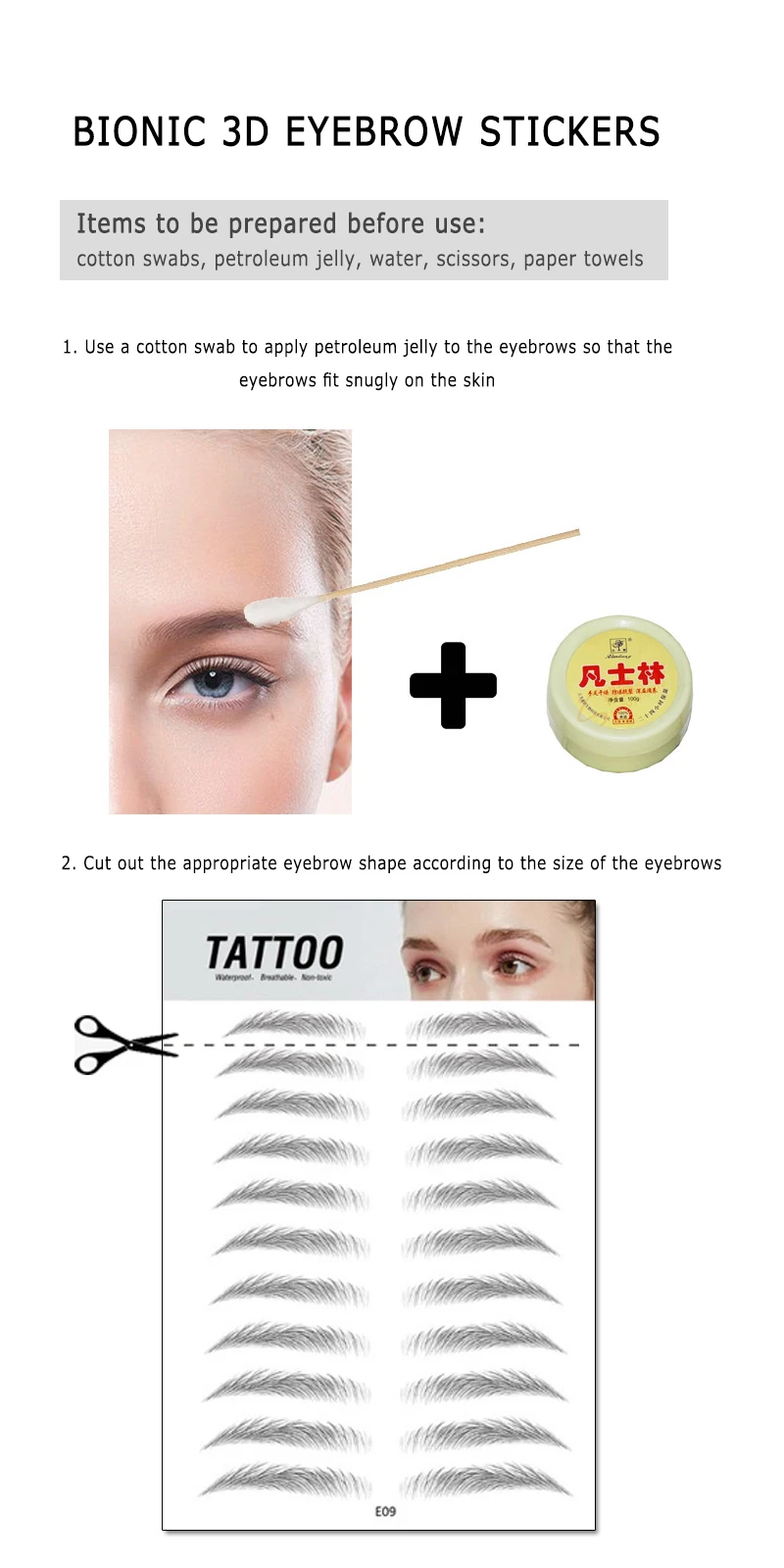 NEW Magic 6D Hair-Like Eyebrow Tattoo Sticker False Eyebrows Water-based Eye Brow Stickers Waterproof Lasting Makeup Cosmetics | Красота и