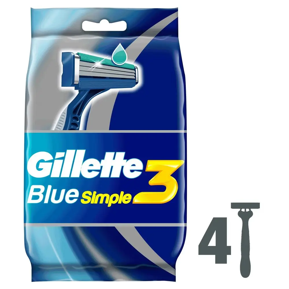 Одноразовая мужская бритва Gillette Blue Simple3 4 шт.| |