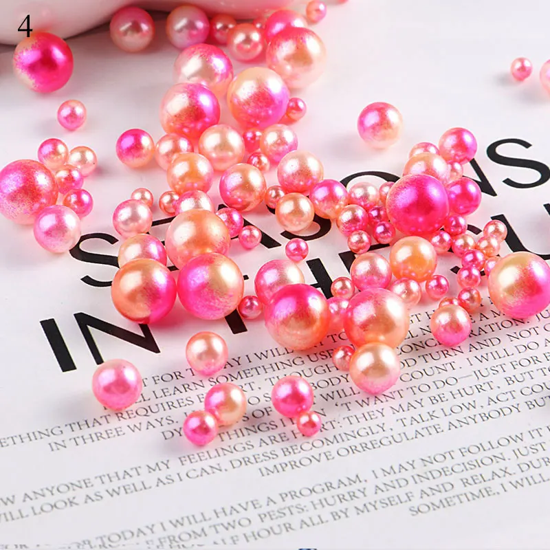 

Imitation Pearl 200PCS/Bag Jewelry Accessories Beads Mix Rainbow Color Round DIY Nail Pearl Craft Accessory UV Resin Pearl Beads